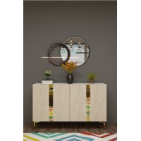 Тумба Hanah Home Anka 120 White Travertine Gold