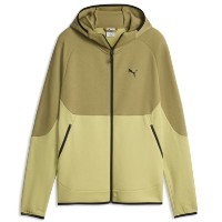 Hanorac pentru bărbați Puma Pumatech Elevated Slim Full Zip Rustic Olive, s.M