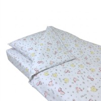 Lenjerie de pat pentru copii Holala Kids Tiny Pink Friends 120x60cm 3pcs