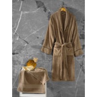 Комплект банный халат и полотенце L'Essentiel Exclusive Beige