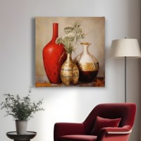 Pictură ArtShop Vases with Flowers 80x80cm (PAI261-M-PL)