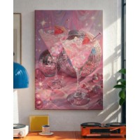 Pictură ArtShop Pink Martini With Disco Glitter 50x75cm (PET271-M-PL)
