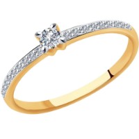 Кольцо из красного золота с бриллиантами Casa Bosco 1011914  1,26g s.17