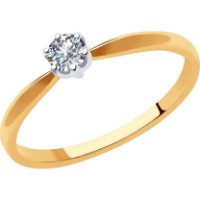 Inel din aur rosu cu diamant Casa Bosco 1011919 1,26g s.16,5