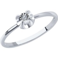 Inel din aur alb cu diamant Casa Bosco 1012106-3 1,35g s.17,5
