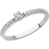 Inel din aur alb cu diamante Casa Bosco 1012163-31,45g s.17,5