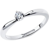Inel din aur alb cu diamante Casa Bosco 1012172-3 1,73g s.16