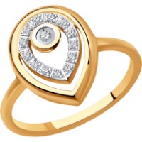 Inel din aur rosu cu diamante Casa Bosco 1012220 2,76g s.17