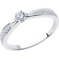 Inel din aur alb cu diamante Casa Bosco 1012331-3 1,82g s.16,5