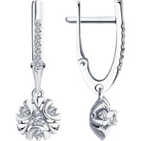 Серьги из белого золота с бриллиантами Casa Bosco 1021780-3 3,77g