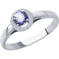 Inel din aur alb cu diamante si tanzanit Casa Bosco 6014079 2,13g s.17,5