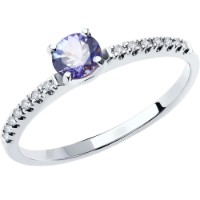 Inel din aur alb cu diamante si tanzanit Casa Bosco 6014180-3 1,72g s.18