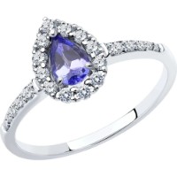 Inel din aur alb cu diamante si tanzanit Casa Bosco 6014229-3 1,88g s.18