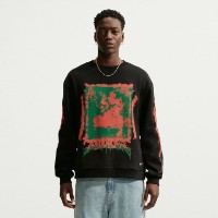 Мужская толстовка Nike Sportswear Fleece Crew-Neck Black/Bright Crimson/White/Safety Orange, s.XXL