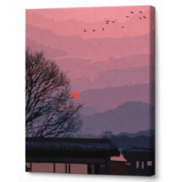 Tablou pe numere Art Gallery Econom Disc roșu al soarelui 30x40cm (EX7897)