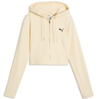 Hanorac damă Puma Ess Ribbed Full-Zip Soft Touch Buttercream Heather, s.L