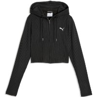 Hanorac damă Puma Ess Ribbed Full-Zip Soft Touch Puma Black, s.S