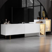 Comodă TV Hanah Home Tenon White Gold