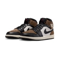 Ботинки мужские Nike Air Jordan 1 Mid Black/Palomino/University Red, s.42
