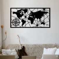 Декоративное панно Wallity World Map Large Metal Wall Decor