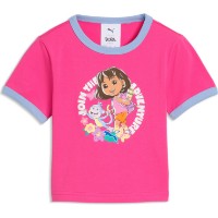 Детская футболка Puma X Dora The Explorer Slim Ringer Pink Opal, s.104