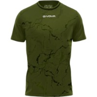 Мужская футболка Givova Grafite Green Military/Black, s.M (MA040-0051)