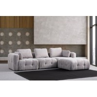 Угловой диван Atelier Del Sofa Amaris 3 Seater With Pouffe Light Grey