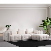 Canapea de colț Atelier Del Sofa Amaris 3 Seater With Pouffe White