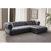 Canapea de colț Atelier Del Sofa Petra Right Dark Grey