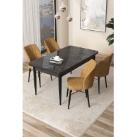 Set mobilă pentru bucătărie Hanah Home Arp Black Marble Cappuccino