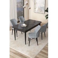 Комплект для столовой Hanah Home Arp Black Marble Grey