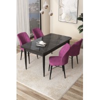 Комплект для столовой Hanah Home Arp Black Marble Purple
