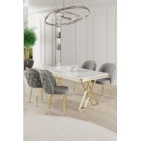 Комплект для столовой Hanah Home Rigel White Gold Grey