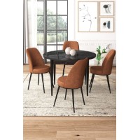 Комплект для столовой Hanah Home Tor Black Marble Tile Red