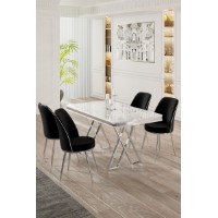 Комплект для столовой Hanah Home Vals White Chrome Black