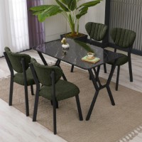 Set mobilă pentru bucătărie Hanah Home Elma Green Black