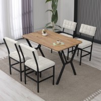 Set mobilă pentru bucătărie Hanah Home Dubai Cream Walnut