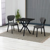 Комплект для столовой Hanah Home Elma Anthracite Black