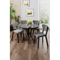 Комплект для столовой Hanah Home Agnes Black Marble Grey