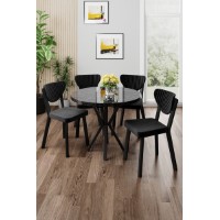 Комплект для столовой Hanah Home Agnes Black Marble Black