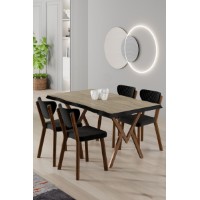 Set mobilă pentru bucătărie Hanah Home Akort Travertine Black
