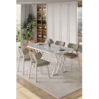 Set mobilă pentru bucătărie Hanah Home Axton White Cappuccino