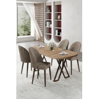 Комплект для столовой Hanah Home Kaye Atlantic Pine Cappuccino