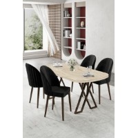 Комплект для столовой Hanah Home Kaye Travertine Black
