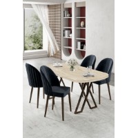 Комплект для столовой Hanah Home Kaye Travertine Anthracite