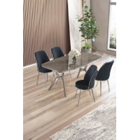 Комплект для столовой Hanah Home Lena Anthracite Chrome