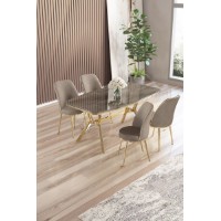 Комплект для столовой Hanah Home Lena Anthracite Gold Cappuccino