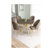 Комплект для столовой Hanah Home Mos Anthracite Gold Cappuccino