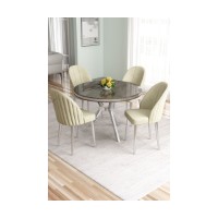 Комплект для столовой Hanah Home Mos Anthracite Chrome Cream