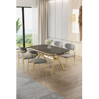 Комплект для столовой Hanah Home Olya Anthracite Gold Grey